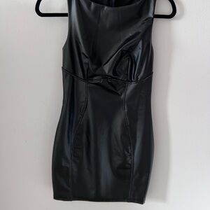 Black Faux Leather Dress
